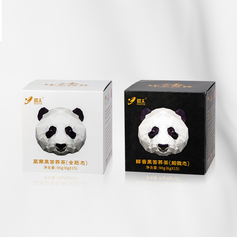 环太黑苦荞茶熊猫小方盒90g*2盒，源自大凉山的高山黑苦荞