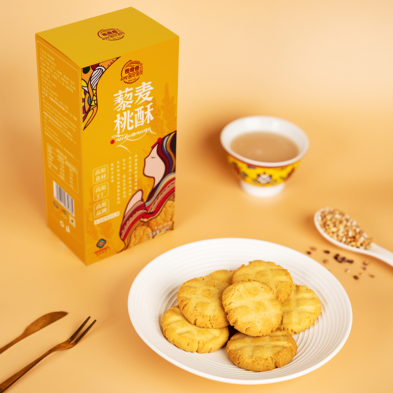 密奇奇四川甘孜州特产 川西高原藜麦桃酥饼干160g/盒