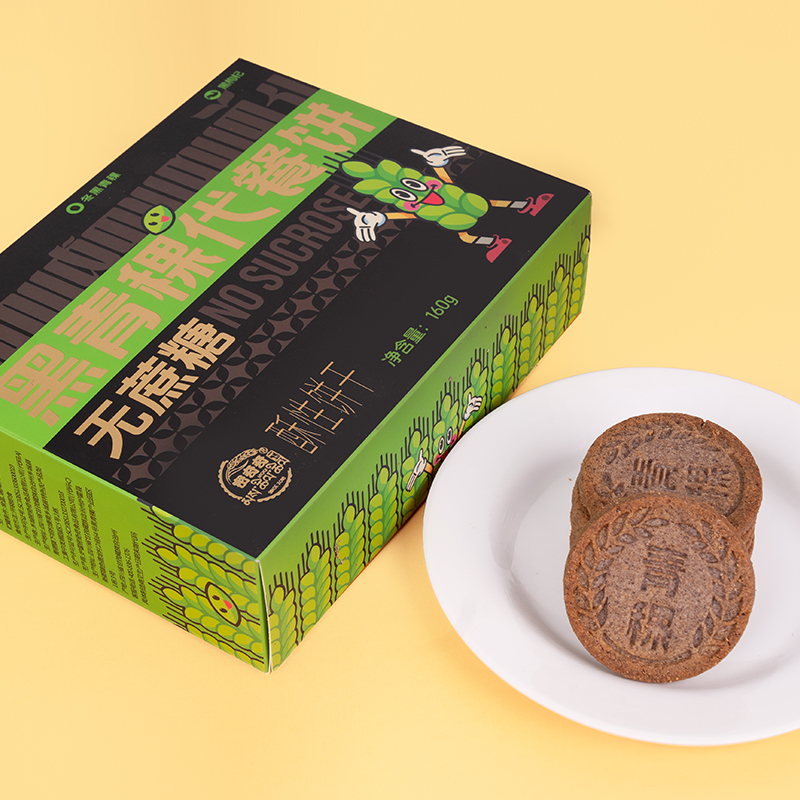 密奇奇黑青稞代餐饼160g/盒装